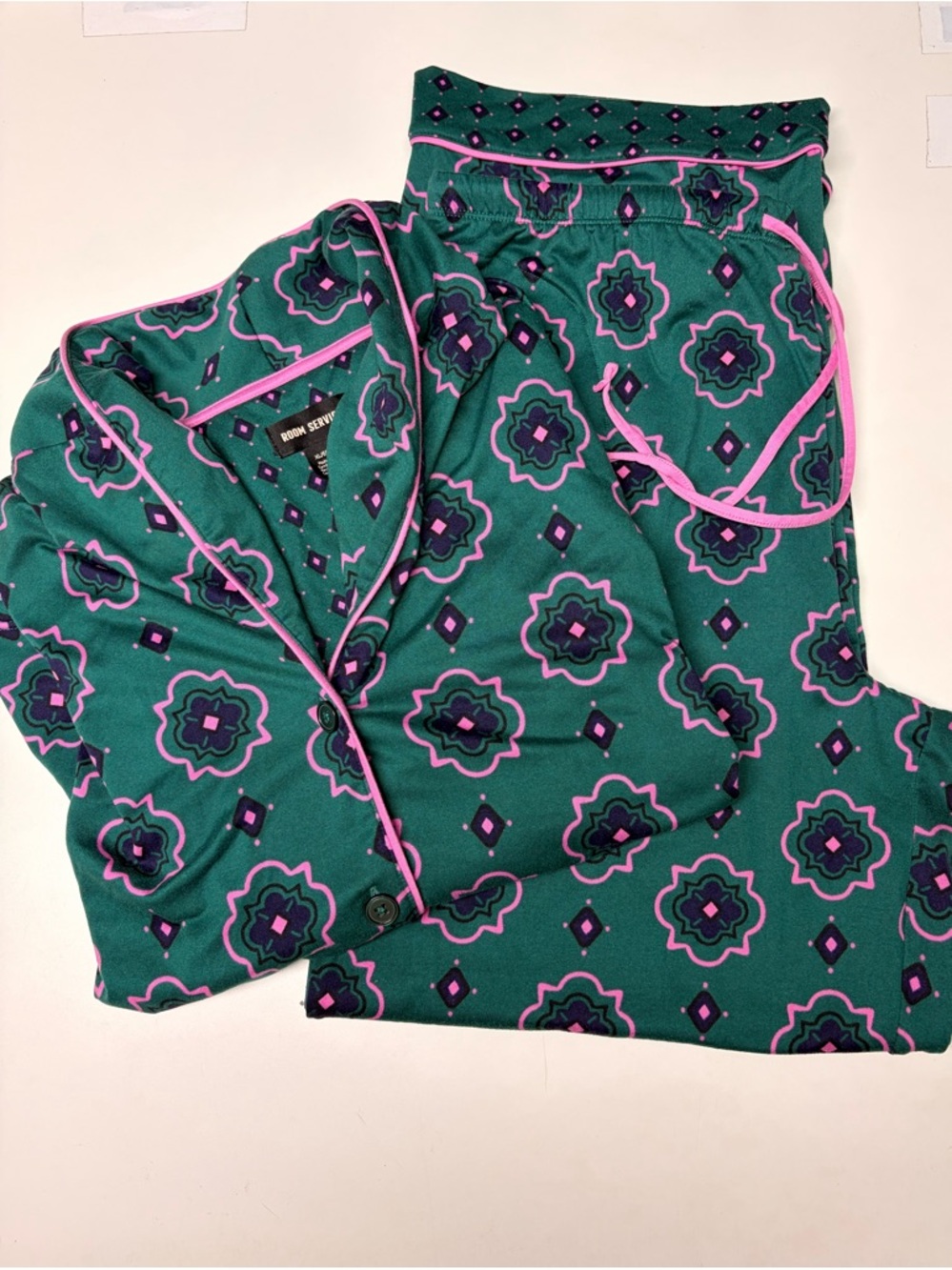 Room Service shawled collared pajama set